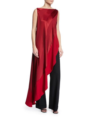 Red Slip Dress, Tunic Designs, Asymmetrical Blouse, Stylish Dresses For Girls, Zac Posen, Asymmetric Hem, Sleeveless Blouse, Stylish Dresses, Simple Dresses