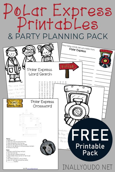 Polar Express Party Pack Printables + Ideas – In All You Do Polar Express Printables, Polar Express Printable, Polar Express Worksheets, Polar Express Crafts, Elf Breakfast, Polar Express Activities, Polar Express Tickets, Polar Express Christmas Party, Polar Express Theme