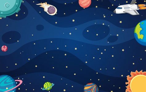 Background with spaceship and many plane... | Premium Vector #Freepik #vector #background #travel #technology #border Premium Vector Background, Space Template, Starry Night Background, Cloud Illustration, Space Background, Background Powerpoint, Space Illustration, Galaxy Background, Night Background