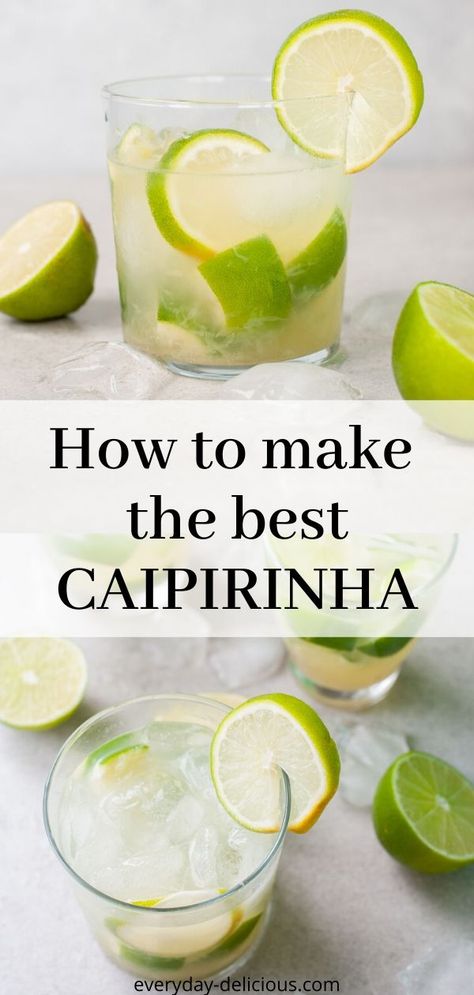 How To Make Caipirinha, Caipirinha Recipe, Brazilian Drink, Brazilian Cocktail, Caipirinha Cocktail, Almond Cow, Brazilian Food, Alcohol Drink Recipes, Alcohol Recipes