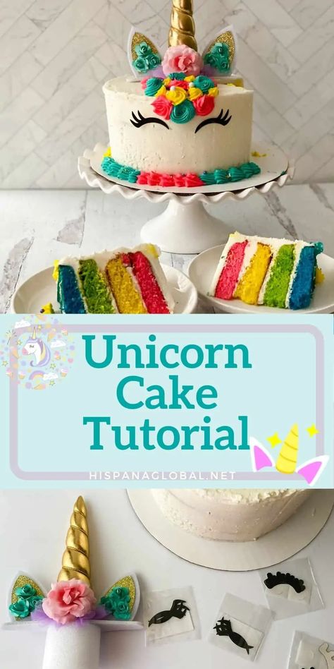 How To Make A Unicorn Cake Easy, How To Decorate A Unicorn Cake, Diy Unicorn Birthday Cake, Unicorn Cake Easy, Unicorn Cake Recipe, How To Make A Unicorn Cake, Unicorn Rainbow Cake, Diy Unicorn Cake, Easy Unicorn Cake