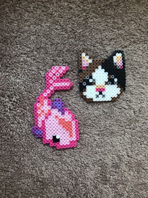 Hamster Perler Beads, Axolotl Perler Beads, Perler Bead Fish, Cat Perler Bead Patterns, Kawaii Perler Bead Patterns, Tiny Perler Bead Patterns, Small Perler Bead Patterns, Cat Perler Beads, Melt Beads Patterns