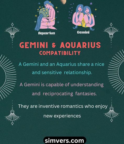 Gemini & Aquarius Compatibility (Sexual, Emotional, & Love) Aquarius And Gemini Compatibility, Aquarius And Gemini, Aquarius Compatibility, Gemini Aquarius, Gemini Compatibility, Gemini And Aquarius, The Aquarius, Aquarius Men, Zodiac Stuff