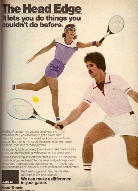 Adidas Ads, Head Tennis Racket, Giki Tiki, Adidas Ad, Retro Fitness, Head Tennis, Vintage Photo Prints, Tennis Aesthetic, Tennis Wear