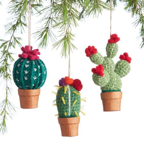 Cactus Christmas Decor, Southwest Christmas Decor, Cactus Ornaments, Woodland Christmas Tree, Cactus Christmas, Potted Cactus, Unique Christmas Ornaments, Saint Nicolas, Christmas Cactus