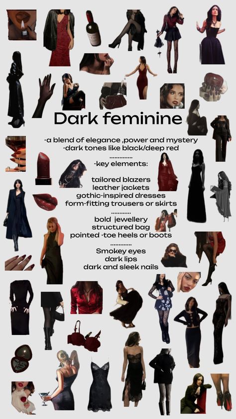 Mine,pls don't repost! #darkfemenine #aestethic #style #fashion 💋💋💋 Dark Feminine Outfits, Dark Feminine Style, Feminine Makeup, Feminine Outfits, Color Combos Outfit, Divine Feminine Spirituality, Chic Aesthetic, Edgy Chic, Dark Feminine Aesthetic