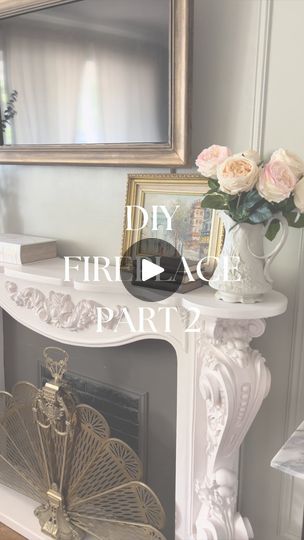 Diy Fireplace Surround, Modern French Cottage, Real Fireplace, Fake Fireplace, Brick Background, Marble Fireplace Surround, Faux Fireplace Diy, Fireplace Cover, Diy Marble