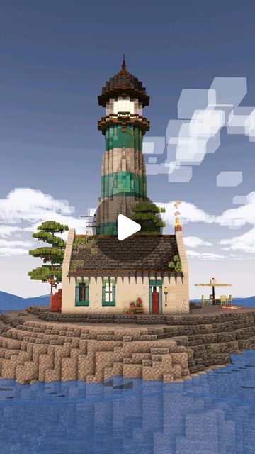 Krysot on Instagram: "🚨 A majestic lighthouse vol.2  This time in a video.  Follow @krysot_cz for more Minecraft ideas and builds. 💙  #minecraft #ideas #lighthouse #minecraftideas #peace" Minecraft Lighthouse Design, Minecraft Lighthouse Interior, Minecraft Lighthouse Tutorial, Lighthouse Minecraft Ideas, Mc Lighthouse, Minecraft Lighthouse Ideas, Building Ideas Minecraft, Minecraft Lighthouse, Minecraft Light