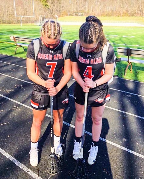 Preppy Lacrosse, Hockey Hair, Lax Girls, Running Hairstyles, Soccer Hairstyles, Soccer Hair, Track Hairstyles, Basketball Hairstyles, Competition Hair