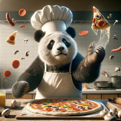 Cooking up some pizza perfection, one slice at a time! 🍕🐼 #PizzaPanda #ChefSkills #KitchenCreativity #artdelicious Cute Panda Gif Animation, Food Panda, Panda Listening To Music, Cooking Panda, Pandas Playing, Pizza, Anime, Quick Saves, Art