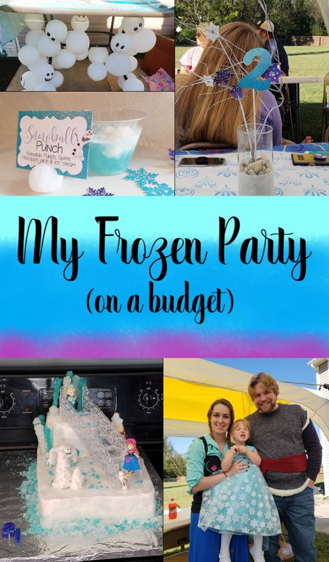 Disney's Frozen Toddler Birthday Party on a budget | two year old | Elsa Costume | Free svg file! Frozen Birthday Party On A Budget, Elsa Diy Birthday Decorations, Frozen Birthday Party Family Shirts, Frozen Party At The Park, Dollar Tree Frozen Birthday Party, Frozen Birthday Party One Year Old, Frozen Birthday Party Diy Decorations, Elsa Birthday Party Ideas Diy, 2 Year Frozen Party