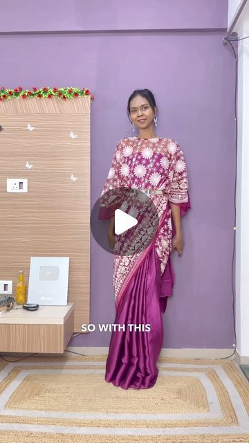 VAISHNAVI | FASHION CONTENT CREATOR 🤎 on Instagram: "www.navistyle.in / DM @navistyle__ : Details 👇🏻
• saree size : Free size ( upto 36 waist size can drape )
• It’s not pre-draped saree ( pleats you need to drape )
• Comes with unstitched blouse piece 
• Fabric : High quality satin with net embroidery kaftan 
• Model height : 5’8
• Model waist : 30
• Colours: red, green, magenta, black
:
:
:
:
:
:
#kaftansaree #kaftan #punefashionblogger #punefashion #trendingproducts #musthaveitem #2023fashion #sareedraping #sareedrape #sareedrapingstyle #smallbussiness #smallbusinesswomen" Saree Pleats, Embroidery Kaftan, Fashion Content Creator, Saree Drape, Net Embroidery, Draped Saree, Saree Draping Styles, Fashion Content, Drape Saree