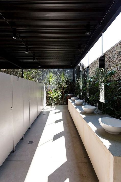 Public Bathroom Design, Public Restroom Design, Restroom Architecture, Daycare Facility, Public Bathroom, Restroom Design, Public Bathrooms, New Toilet, Public Restroom