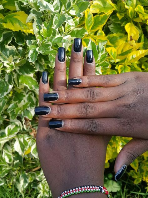 Short nails,black nails, Square shaped nails Short Dark Nails, Black Nails Square, Black Square Nails, Short Nails Black, Square Nail, Shaped Nails, Short Square Nails, Nails Square, Dark Nails