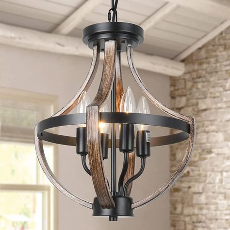 Longshore Tides Hannahs 3-Light Dome Kitchen Island Pendant Light | Wayfair Farmhouse Light, Farmhouse Light Fixtures, Rustic Pendant Lighting, Wooden Chandelier, Bowl Pendant, Island Pendant Lights, Kitchen Island Lighting Pendant, Wagon Wheel Chandelier, Wood Chandelier