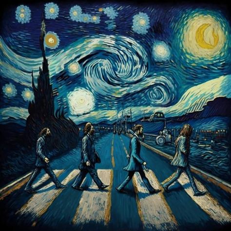 Vincent van Gogh | Abbey Road inspiración Vincent van Gogh | Facebook Van Gogh Style Painting, Van Gogh Style, Beatles Abbey Road, Band Art, Cross Roads, Abbey Road, Framed Poster, Free Paper, Vincent Van Gogh