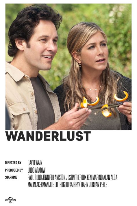 Jennifer Aniston Movie Posters, Jennifer Aniston Wanderlust, Wanderlust Movie, Jennifer Aniston Movies, Polaroid Movie Poster, Judd Apatow, Alan Alda, Malin Åkerman, Jennifer Aniston Style