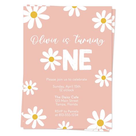 PRICES MAY VARY. ♥ nvite guests to your baby's first birthday party this adorable invitation featuring daisies on a pink background. ♥ Includes 12 Invitations and 13 White Envelopes. ♥ Invitations measure 5x7 inches and are custom printed with your event details. ♥ Printed on high quality matte smooth finish card stock. ♥ All our products are Made with Love in the USA. ♥ Female owned & veteran owned small business. ♥ nvite guests to your baby's first birthday party this adorable invitation featu Daisy Birthday Party, Flower Birthday Party, Daisy Birthday, First Second Third, Baby's First Birthday, Party Invitations Kids, Thanksgiving Celebration, Flowers Summer, Christmas Invitations