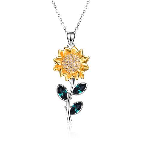 PRICES MAY VARY. ✿ Design: Sunflower necklace,sunflower is a symbol of sunshine, love,hope and happiness.beautiful sunflower crystal necklace elegant fashion and charming.A perfect gifts to give someone you love. ✿ Material:925 Sterling silver sunflower necklace,hypoallergenic, tarnish resistant, nickel-free,lead-free,cadmium-free and does not contain any allergic element,safe for sensitive skin. ✿Size: Sunflower pendant: 0.59*1.46 inch,chain length:18+2 inch extender chain .Packaging: 1 x sunfl Sunflower Necklace Silver, Classic Diamond Ring, Sunshine Love, Sunflower Jewelry, Sunflower Gifts, Sunflower Pendant, Sunflower Necklace, Necklace Elegant, Crystal Pendant Necklace