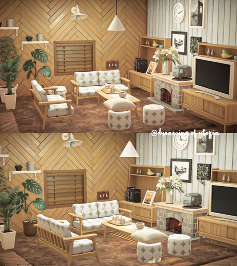 Acnh Living Rooms Ideas, Happy Home Paradise, Cozy Living Room Design, Wooden Living Room, Animal Crossing Guide, Animal Crossing Wild World, Lovely Friends, Animal Room, Hello Lovely