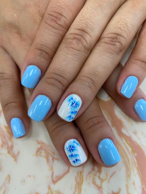 Santorini Nails, Greece Nail Ideas, Greece Inspired Nails, Portugal Nails, Greece Nails, Manicure 2023, Nails Styles, Summery Nails, Short Square Acrylic Nails