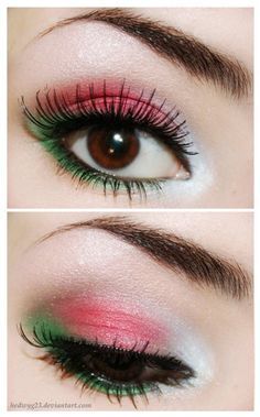 White Eye Makeup, Maquillage Halloween Simple, Christmas Makeup Tutorial, Xmas Makeup, Christmas Eyeshadow, Goddess Makeup, Christmas Eye Makeup, Great Makeup, Awesome Makeup