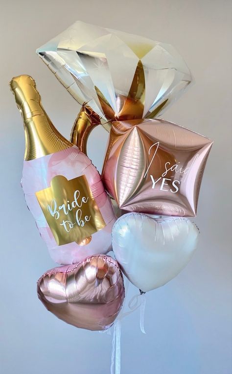 Balloons For Bachelorette Party, Bride To Be Balloon Bouquet, Hen Do Balloons, Bachelorette Balloon Decor, Bride Balloons, Bridal Shower Balloon, Hen Party Balloons, Bride To Be Decorations, Engagement Balloons