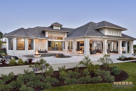 Luxury Mediterranean Homes, Mediterranean Homes Exterior, Modern Mediterranean Homes, Beach House Plan, Mediterranean Mansion, House Plans With Pictures, Mediterranean House Plans, Exterior Design Ideas, House Plans One Story