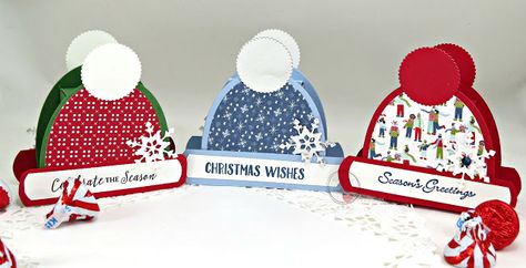 Christmas Treat Boxes, Grandchildren Activities, Christmas Treats Holders, Christmas Treats Boxes, Snow Hat, Papercraft Ideas, Christmas 3d, Treat Holders, Candy Crafts