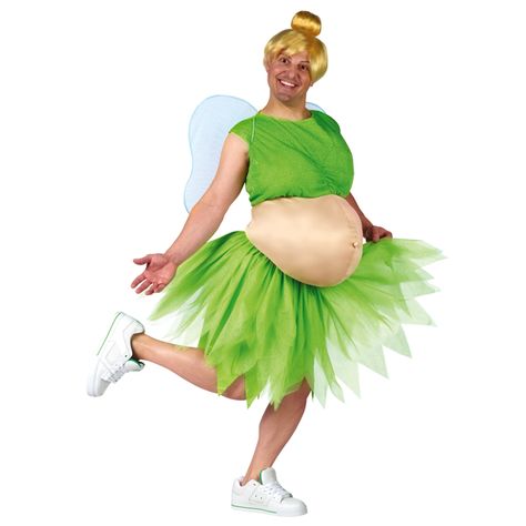 Men's Tinkerbelly Fairy Adult Costume Our Men's Tinkerbelly Fairy Adult Costume doesn't need fairy dust. Your friends will be laughing about the hilarious stomach protr Fairy Costume, Halloween, Green