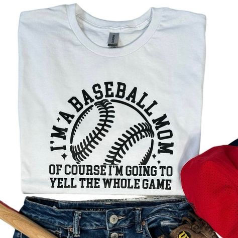 Are You A Proud Baseball Mom? Show Off Your Love For The Sport And Your Child With This Stylish And Comfortable White Women's T-Shirt! The "I'm A Baseball Mom" Message Emblazoned Across The Front Of The Shirt Lets Everyone Know Just How Much You Support Your Little Slugger. Crafted From High-Quality Materials, This Short-Sleeve T-Shirt Is Perfect For Game Days, Practices, Or Just Running Errands Around Town. The Breathable Fabric Ensures That You Stay Comfortable No Matter Where Your Day Takes Y The Bleachers, Mom Wardrobe, Mom Show, Seersucker Pants, Nike Tennis Dress, Mom Life Shirt, Bleachers, Womens T Shirt, Baseball Mom