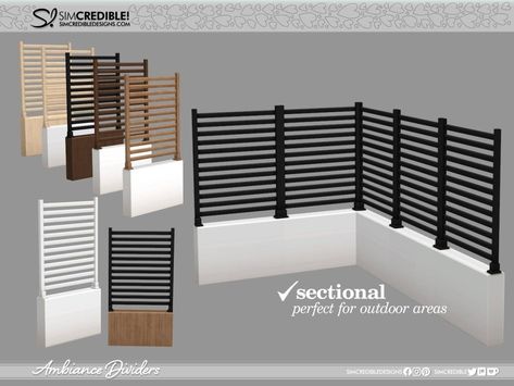 Ambiance Dividers - Modern 𓈒⋆⑅˚⑅⋆𓈒 - Screenshots - The Sims 4 Build / Buy - CurseForge Sims 4 Glass Fence Cc, The Sims 4 Cc Fence, Sims 4 Cc Divider, Sims 4 Cc Fences And Gates, Sims 4 Fence Cc, Sims 4 Cc Modern Furniture, Sims 4 Cc Exterior, Glass Fence, Sims 4 Cc Kids Clothing