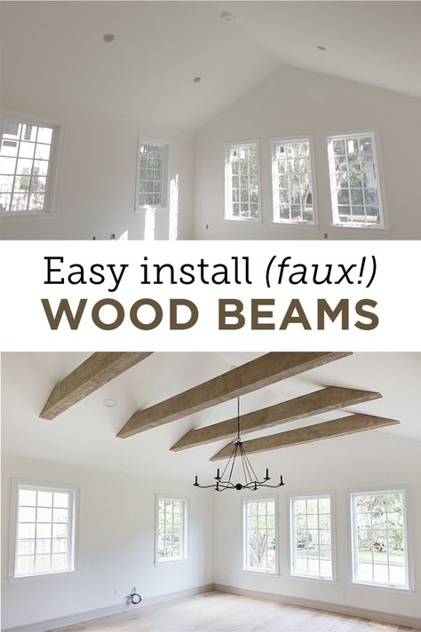 Faux Wood Beams: Heights House Heights House, Faux Wood Beams, Faux Beams, Diy Casa, Up House, Wood Beams, Ceiling Beams, The Ceiling, Design Typography