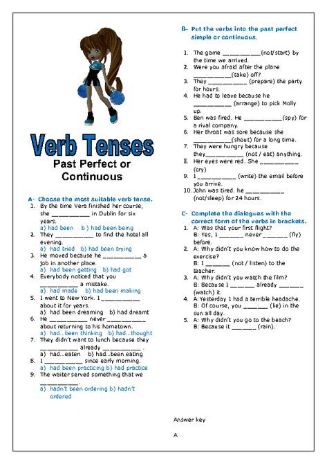 Past Perfect vs Past Perfect Continuous Worksheet Past Perfect Vs Past Perfect Continuous, Past Perfect Tense Worksheets, Past Perfect Continuous Worksheets, Past Perfect Tense, English Tenses, Simple Past Tense, Rules For Kids, Perfect Tense, Work Sheet