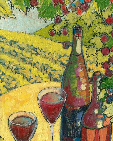 Painting Of Wine, Art Du Vin, Wine Rooms, Oregon Wine Country, Glasses Of Wine, Label Ideas, Painting Parties, Country Wall Art, Country Modern