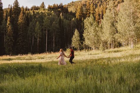 Running through a meadow in the gorgeous mountains of Utah \\ august roots creative @augustroots House In Meadow, Running Through A Meadow, Couple Running Aesthetic, Midsummer Illustration, Running In A Field Aesthetic, Running Through Field Aesthetic, Running In A Field, Dancing In A Field, Running Through A Field