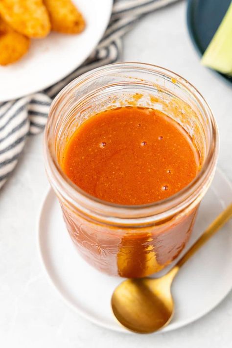 Homemade mild Buffalo sauce is perfect for adding flavor without too much heat. Use it on your favorite sandwiches or serve it with wings! Mild Wings, Mild Buffalo Sauce, Buffalo Chicken Wing, Wing Sauces, Wings Sauce, Honey Sriracha Sauce, Wing Sauce Recipes, Buffalo Recipe, Chicken Wing Sauces