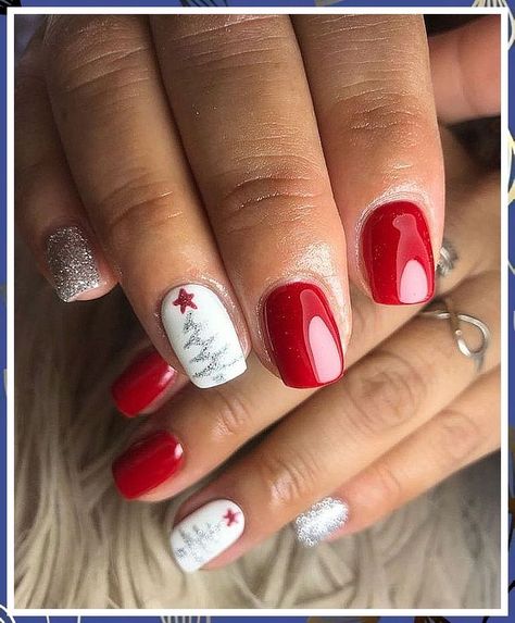 Fingernail Designs, Christmas Gel Nails, Makijaż Smokey Eye, White Nail Polish, Cute Gel Nails, Christmas Nails Acrylic, White Nail, Nagel Inspo, Xmas Nails