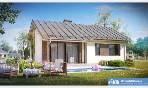 Case Ieftine La Cheie 15000 Euro 2020 Small House Inspiration, Gable Roof Design, Tiny House Big Living, Beautiful Small Homes, One Storey House, House Construction Plan, Gable Roof, Design Exterior, Tiny House Living