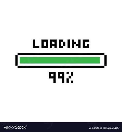 Pixel Loading, 99 Percent, High Res, Png Images, Adobe Illustrator, Vector Images, Vector Illustration, Illustrator, Bar