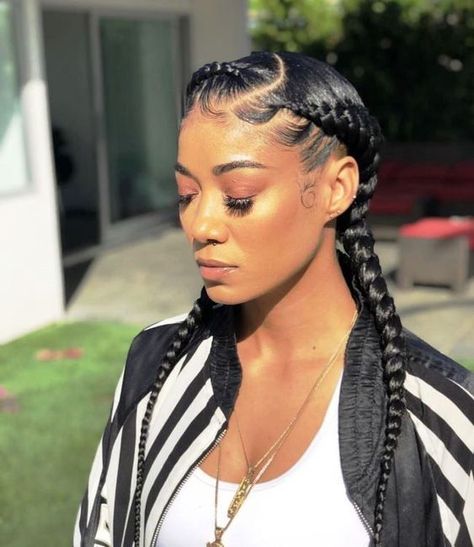 2 braids hairstyles for black women curly hair Side Part 2 Braids, Side Plaits, Plait Braids, French Braids Black Hair, Plaited Hairstyles, 2 Braids Hairstyles, Two French Braids, Two Braid Hairstyles, 2 Braids