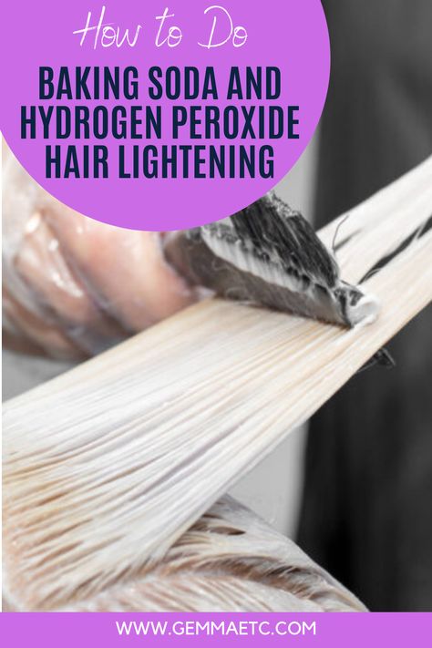 Are you looking for an easy, natural way to lighten your hair without spending a fortune at the salon? Using baking soda and hydrogen peroxide is one of the most effective methods for naturally lightening your hair, and you might be wondering, how to do baking soda and hydrogen peroxide hair lightening? I’m going to share how to use these two ingredients to lighten your hair color, and some tips to minimize hair damage in the process. Peroxide And Baking Soda Hair Lightener, Hydrogen Peroxide And Baking Soda Hair, How To Bleach Hair With Peroxide, How To Naturally Bleach Hair, How To Brighten Grey Hair Baking Soda, Diy Hair Lightening Spray For Dark Hair, Bleach Hair With Hydrogen Peroxide, Baking Soda And Hydrogen Peroxide Hair, Naturally Lighten Blonde Hair