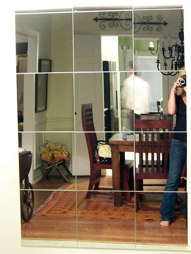 mirror no frame close Diy Mirror Tile Wall, Ikea Mirror Tiles On Wall, 12x12 Mirror Tiles Ideas, Full Wall Mirror Living Room, Entrance Hall Mirror Ideas, Mirror Tiles Bedroom, Mirror Wall Ikea, Mirror Tiles On Wall, Ikea Mirror Tiles