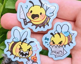 Cute Bee Art, Bee Things, Ita Bags, Bee Pin, Bee Sticker, Jackets Denim, Acrylic Pins, Cute Animal Drawings Kawaii, Arte Inspo