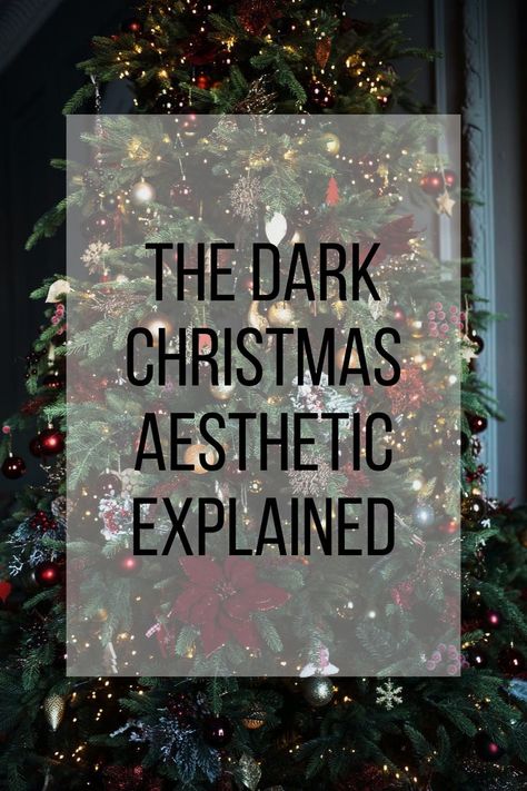 Dark Christmas Aesthetic, Dark Academia Christmas, Christmas Tree Aesthetic, Moody Christmas, Tree Aesthetic, Black Christmas Tree, Dark Christmas, Black Christmas Trees, Jolly Holiday