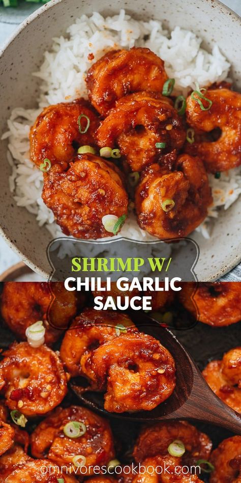 Garlic Shrimp Recipes, Chili Garlic Shrimp, Chinese Chili, Baked Shrimp Recipes, Chinese Garlic, Recipes Chinese, Shrimp Recipes Healthy, Shrimp Recipes For Dinner, Shrimp Recipes Easy