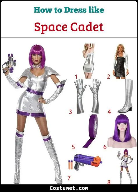 Space Halloween Costumes, Shein Halloween Costumes, Space Ranger Costume, Space Cadet Costume, Space Costume, Metal Glove, Space Costumes, Silver Metallic Dress, Space Cadet