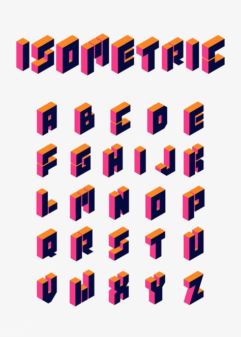 Blue isometric alphabet vector collection | premium image by rawpixel.com / te #vector #vectorart Isometric Alphabet, Alphabet Graffiti, Alfabet Font, Tipografi 3d, Isometric Drawing, Isometric Art, Digital Graphic Design, Isometric Design, Hand Lettering Fonts