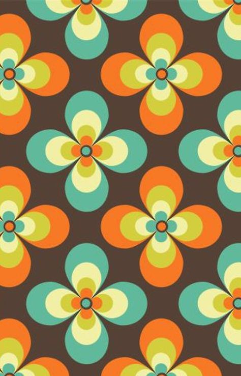 Wallpaper Floor, Retro Kunst, 70s Floral, Hippie Flowers, Plakat Design, Motif Vintage, Vintage Hippie, Retro Fabric, Abstract Flower