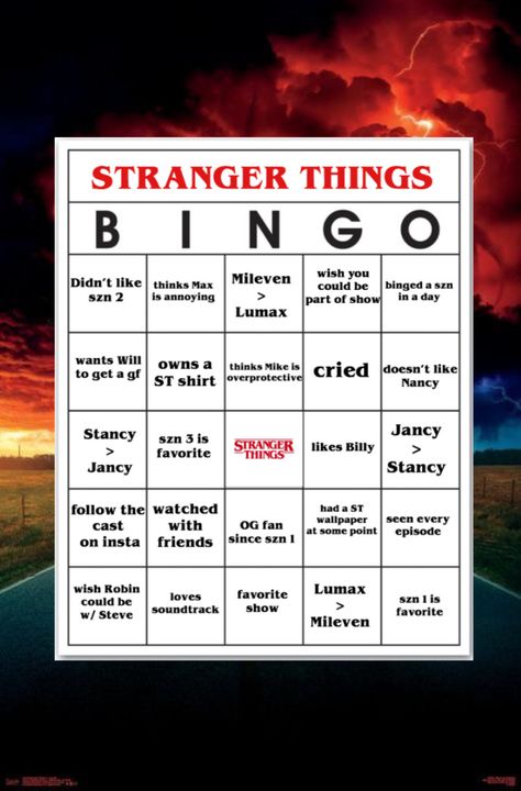 Letras Stranger Things, Stranger Things Game, Stranger Things Theme, Bingo Sheets, Birthday Activities, Birthday Party For Teens, Bingo Board, Stranger Things Art, Eleven Stranger Things